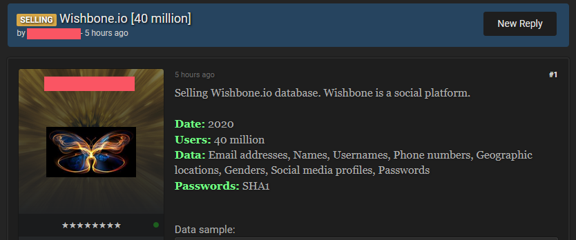 40 million wishbone users data leaked