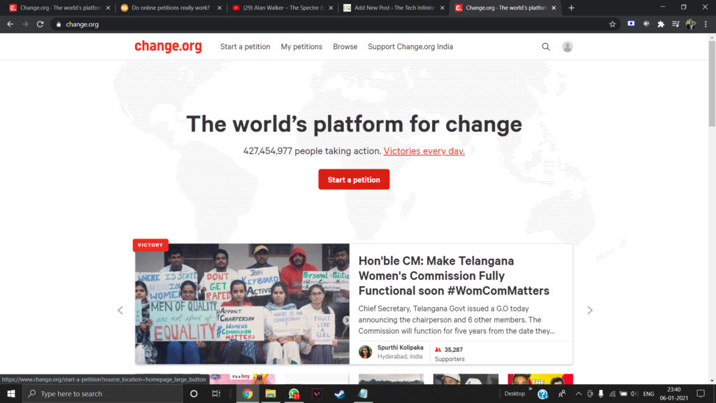 Change.org website